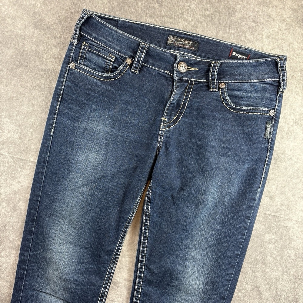 Silver Jeans Womens 31x31 Blue Suki Mid Rise Skinny Denim Super Stretch Y2K